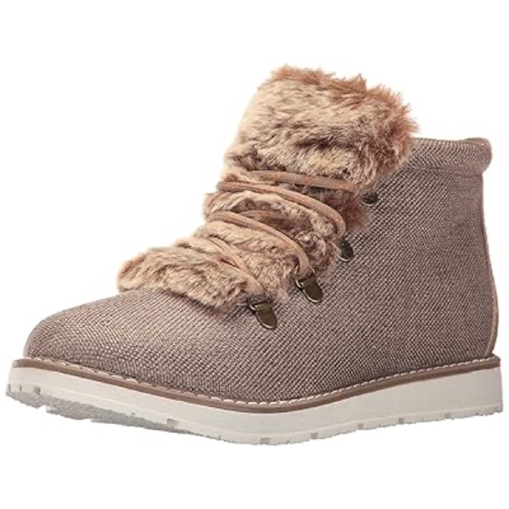 Women's Skechers Bobs Alpine City Creek Tan Fur-Lined Ankle Boots
